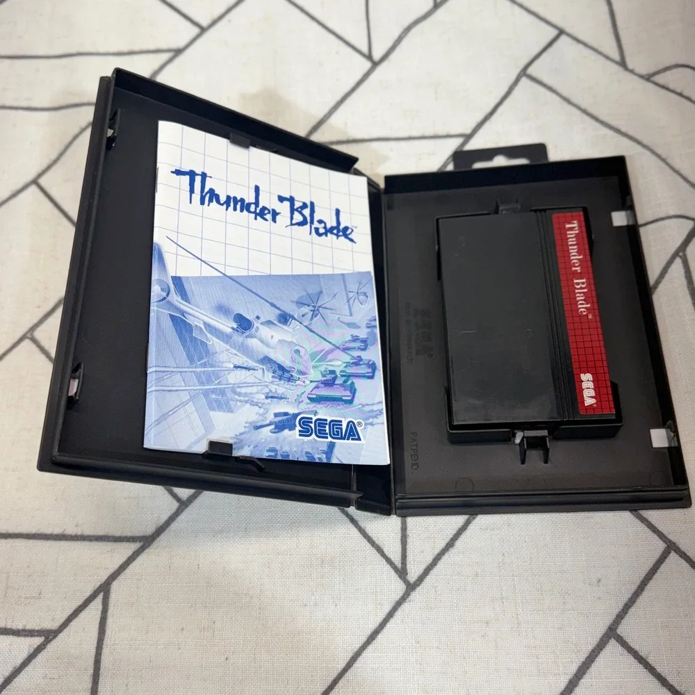 Sega Master System Thunder Blade Game Black CIB Tested Arcade Port 7011